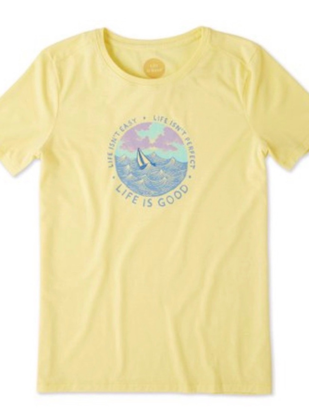 Life Is Good Medium Yellow Cool Tee Life Isn't Easy Perfect